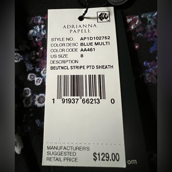 Adrianna Pappell Elbow Sleeves Floral Black Dress Size 8 - Picture 10 of 10